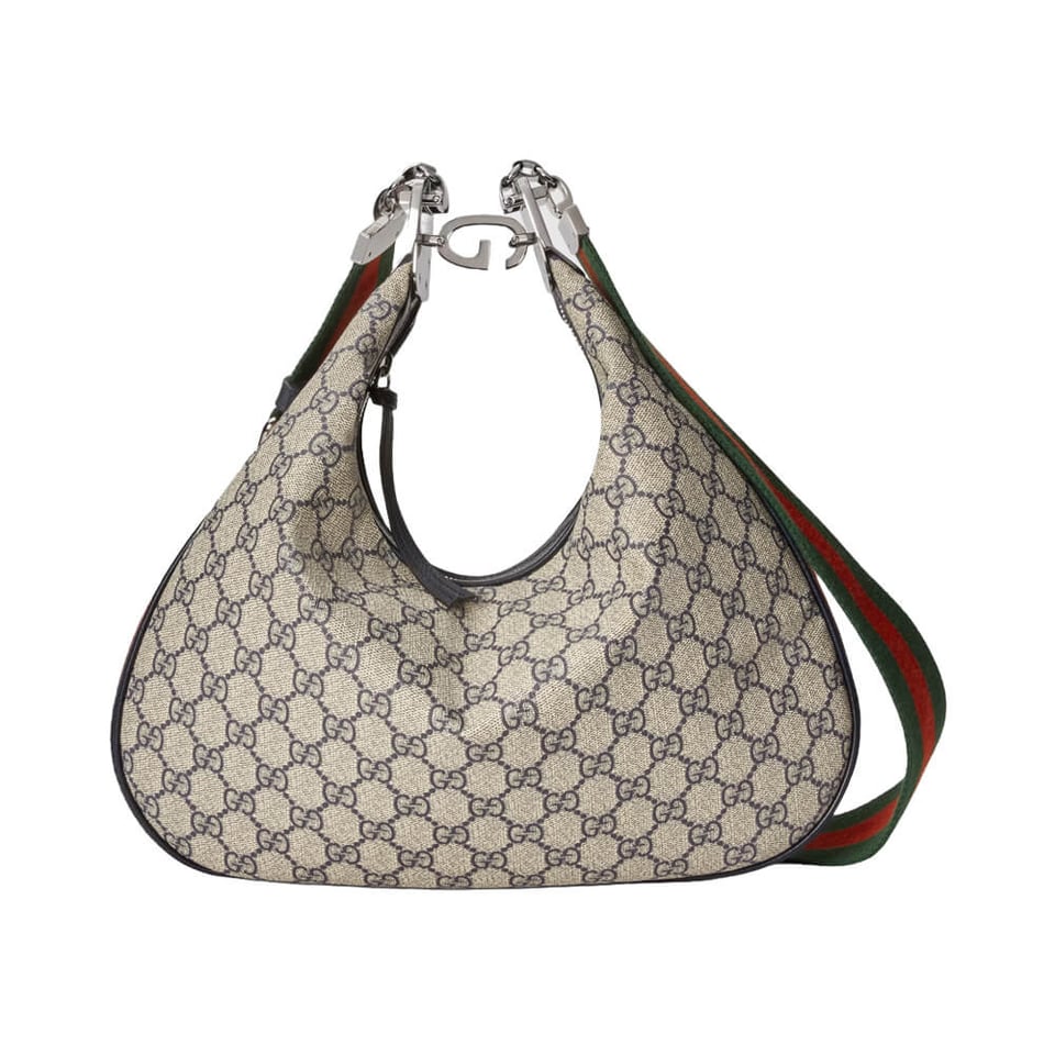 Gucci GG Supreme Attache Medium Shoulder Bag Blue view 2