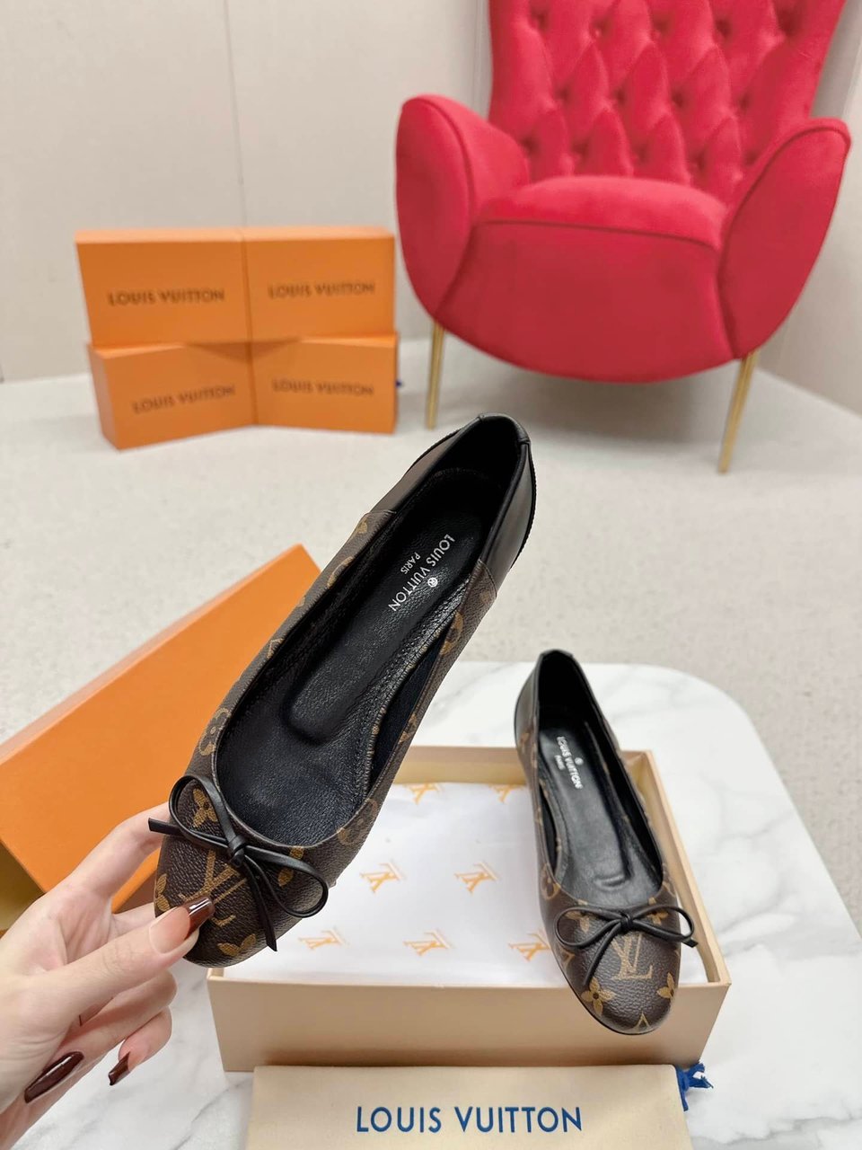 Louis Vuitton Joy Ballerina Flats Monogram Brown view 5