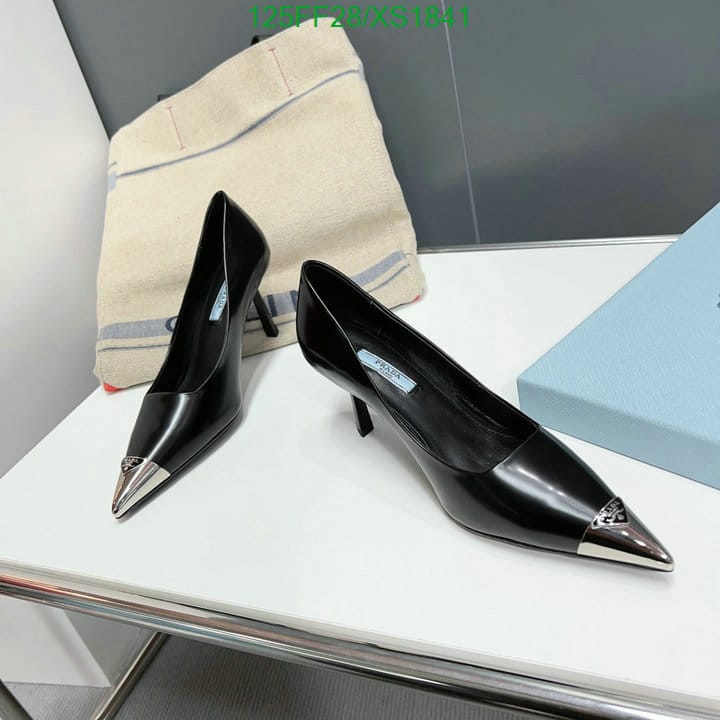 Prada Brushed Leather Pumps Black view 6