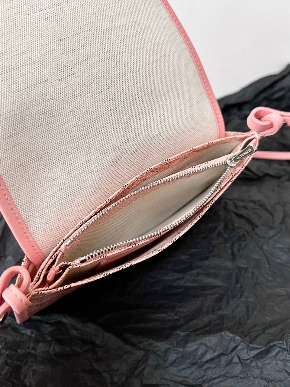 Goyard Plumet Pocket Wallet 20cm Pink Goyardine Canvas And Lambskin Trim view 8