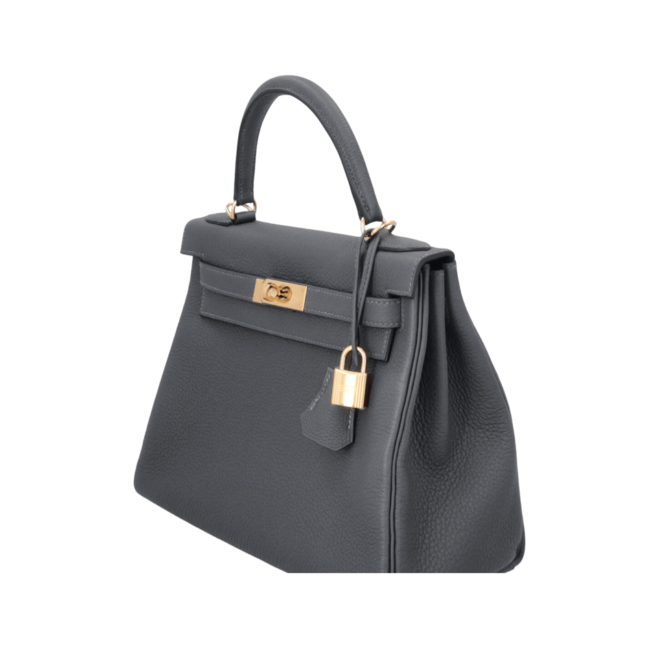 Hermes Kelly 28 Bag In Gray Togo Leather For Women 28cm/11in view 3