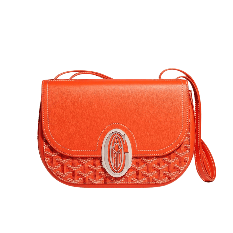Goyard 233 Bag 25 Cm Orange Calfskin And Goyardine Canvas 25cm view 2
