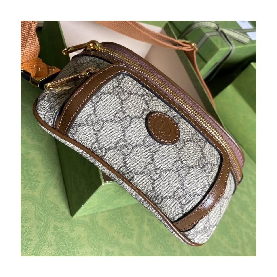 Gucci Belt Bag with Interlocking G in Brown GG Supreme view 9