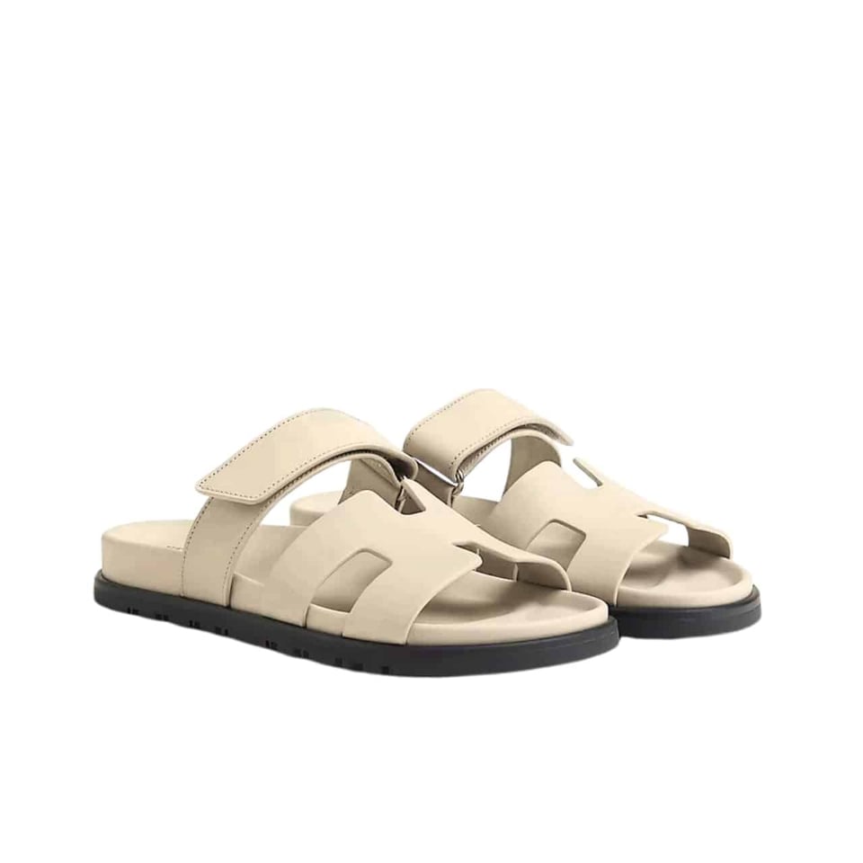 Hermes Chypre Sandal Calfskin Beige view 2