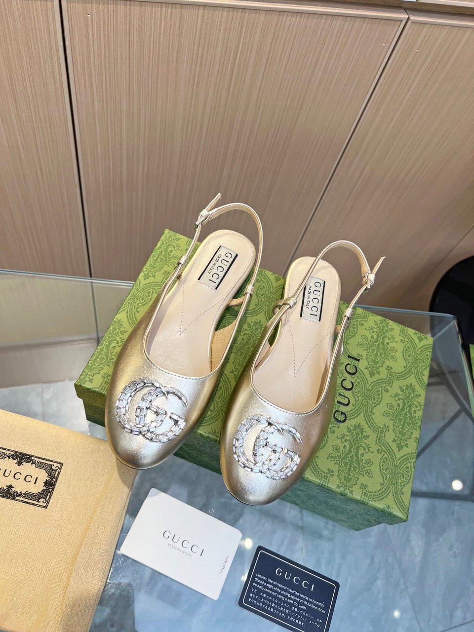 Gucci Gg Crystal Slingback Silver view 9