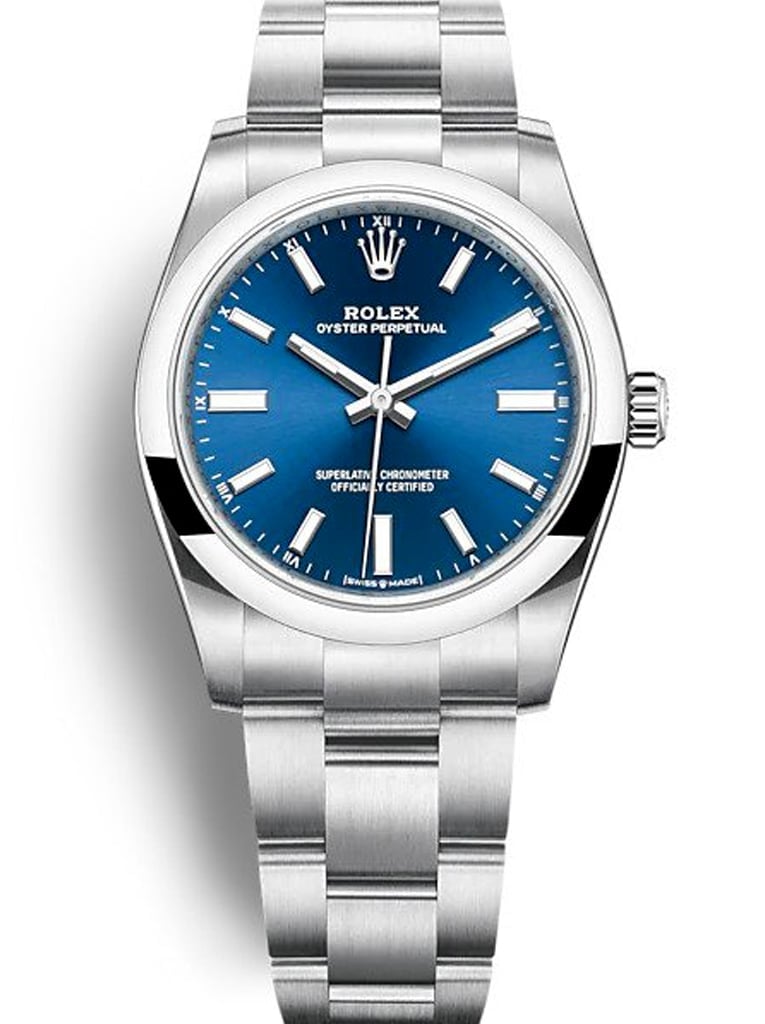 Rolex Oyster Perpetual Lady 34mm Blue Dial 124200 view 2