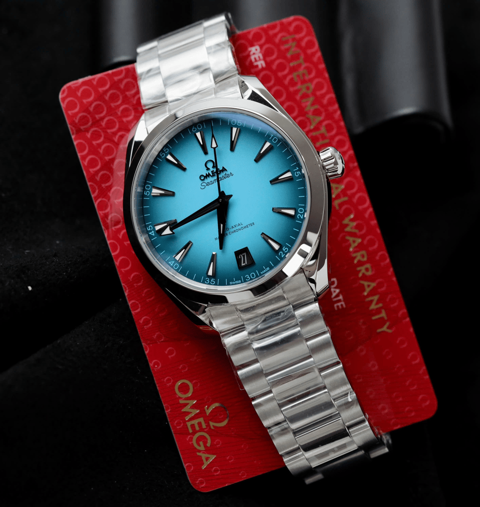 Omega Seamaster Aqua Terra Watch 41mm Turquoise Dial view 3