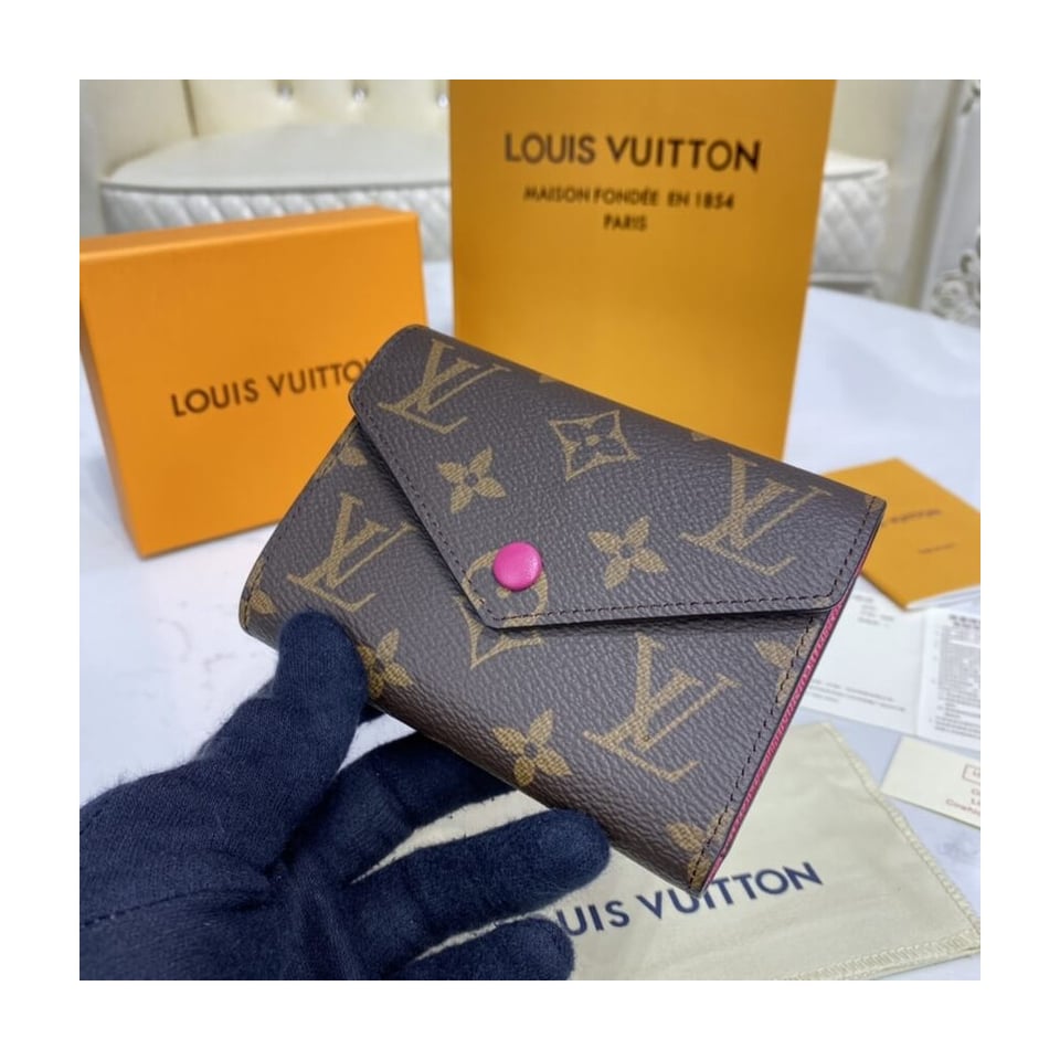 Louis Vuitton Monogram Canvas Victorine Wallet Rose Red