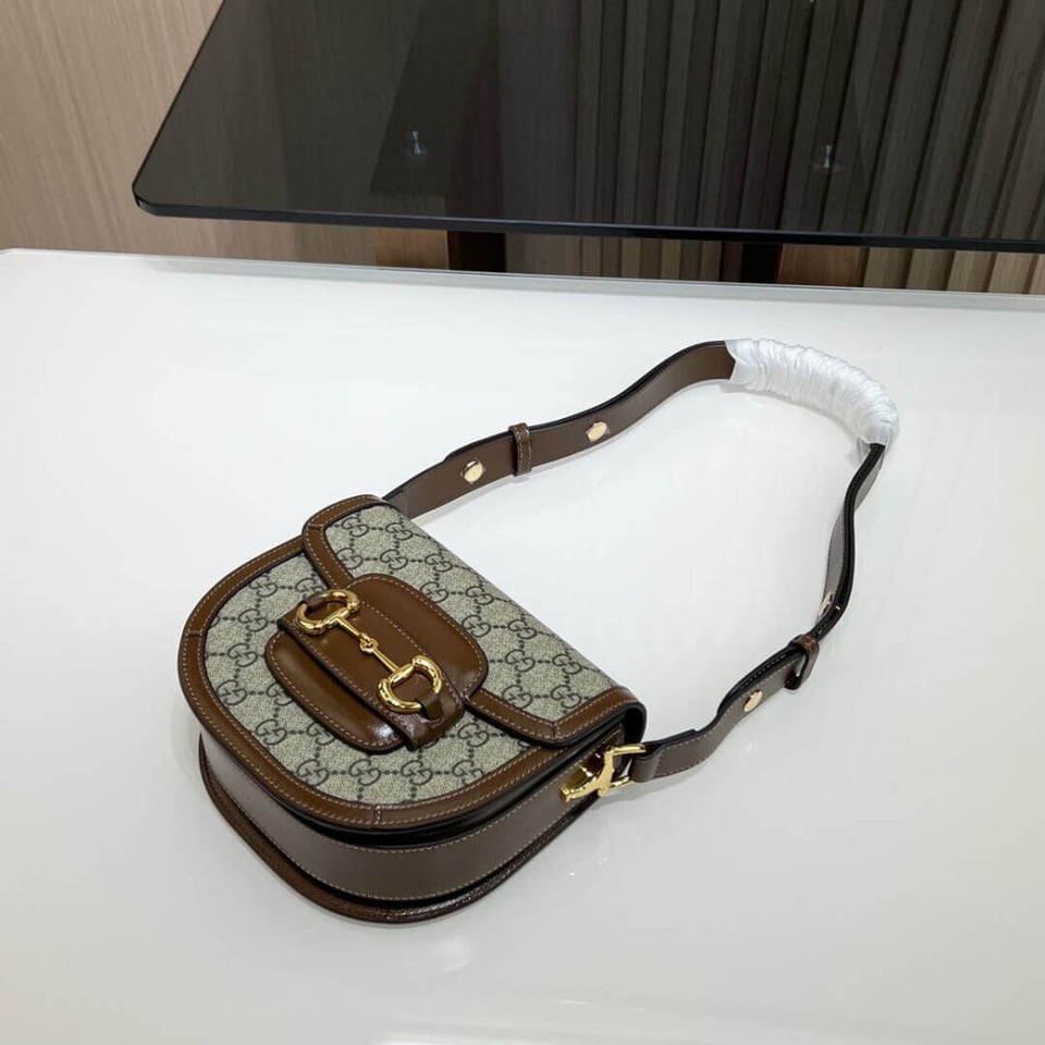 Gucci GG Supreme Horsebit 1955 Mini Rounded Bag view 11