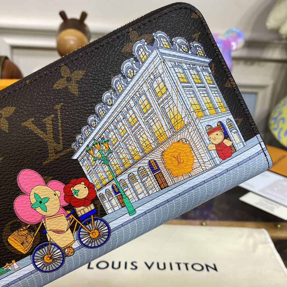 Louis Vuitton Christmas Animation 2022 Zippy Wallet Pink view 6