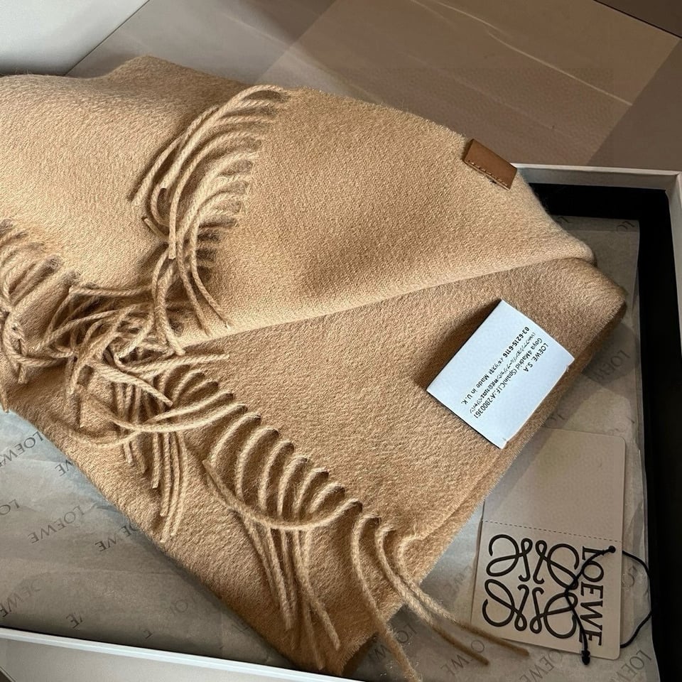 Loewe Mohair Scarf Solid Beige For Women 180cm view 3