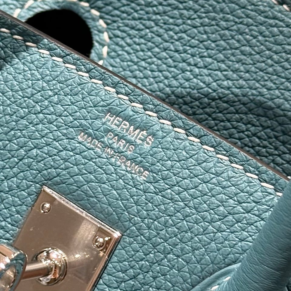 Hermes Birkin 25Cm Teal Green Togo Leather Silver Hardware 237510 view 4