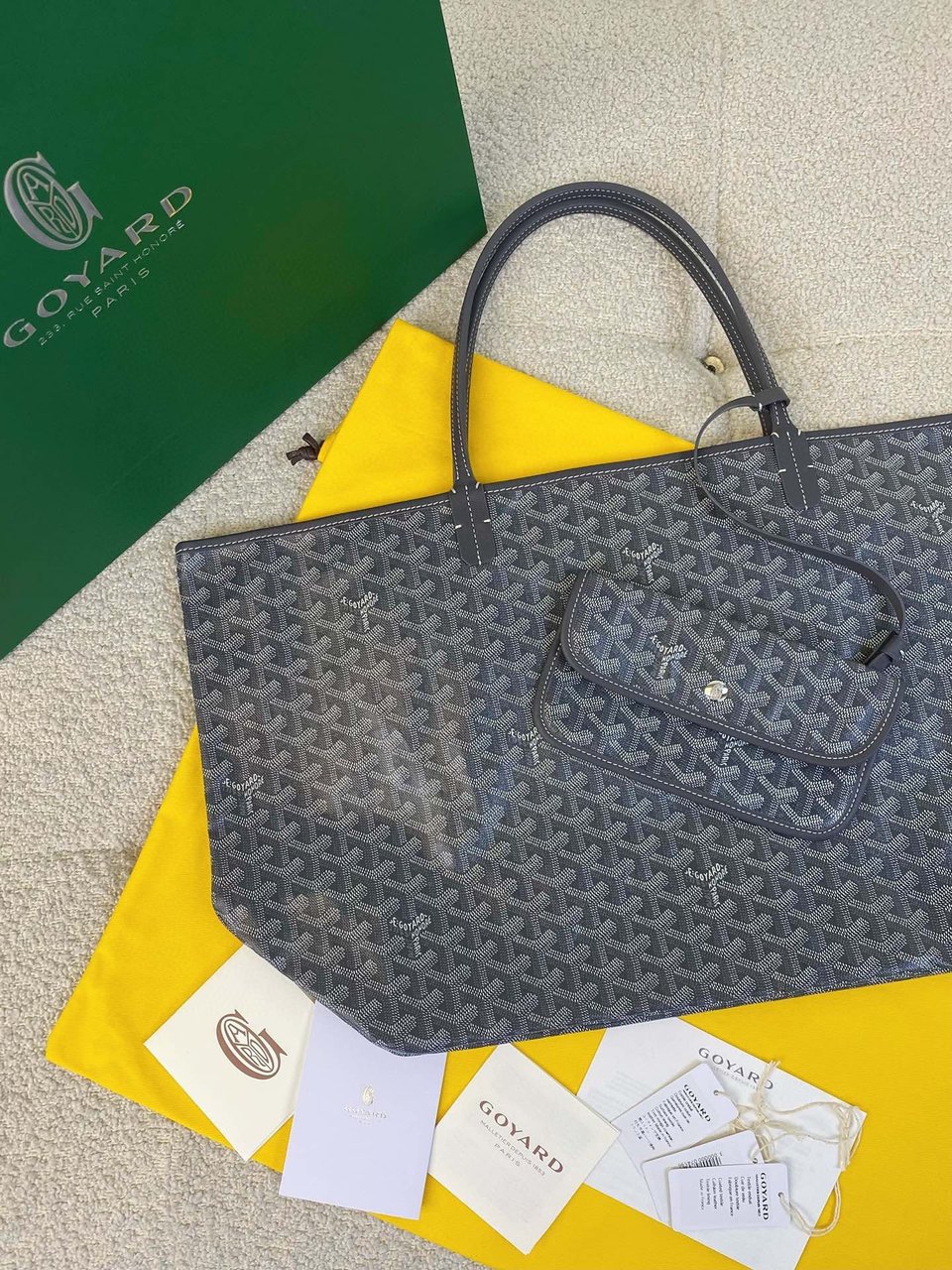 Goyard Saint Louis Gm 40Cm Grey Canvas view 3