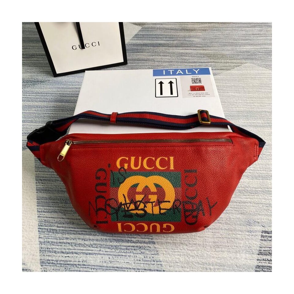 Gucci Leather Coco Capitan Vintage Logo Belt Bag Red view 3