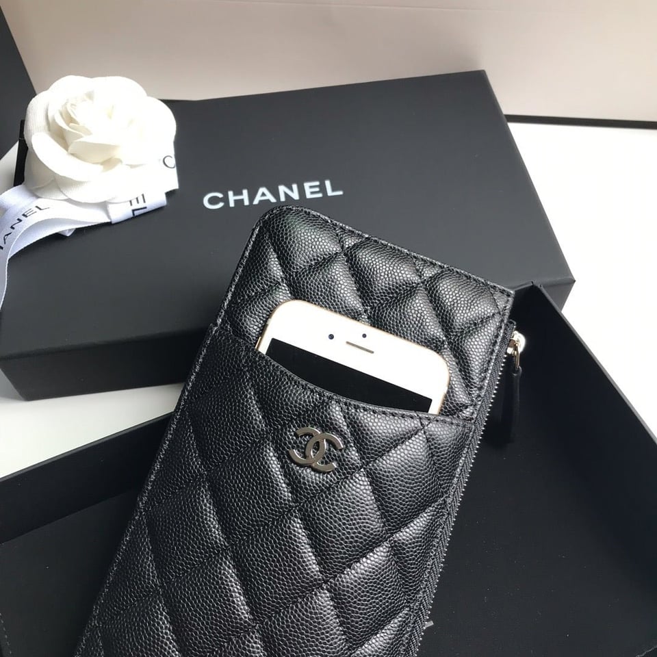 Chanel Mobile Purse 19.5 Black Grained Calfskin Icon view 3