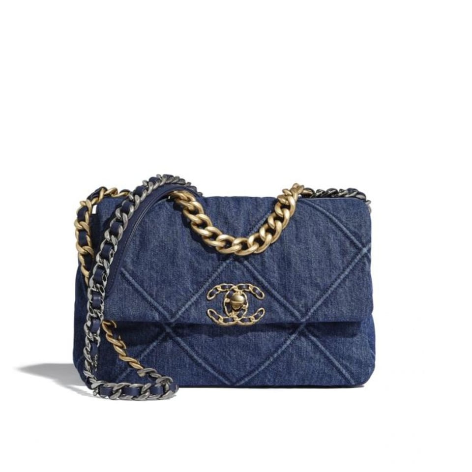 Chanel 19 Flap Denim Bag Blue 26cm/10.2in view 2