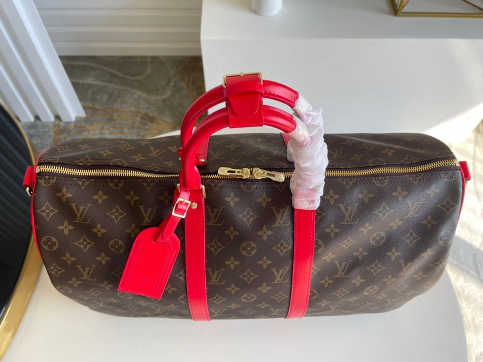 Louis Vuitton Keepall Bandouliere 50 Monogram Canvas Red 50cm LV M44740 view 5