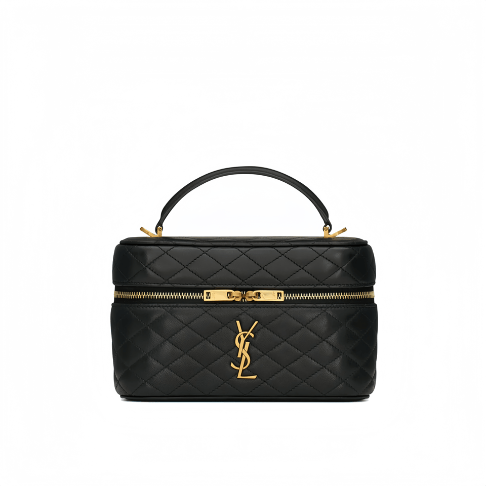 Saint Laurent Mini Gaby Leather Vanity Bag Strap Saint Laurent Black 18Cm view 2