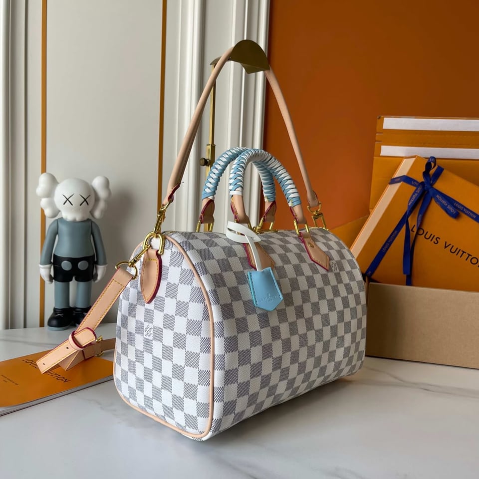 Louis Vuitton Speedy 30 Soft Damier Azur Canvas N40908 view 9