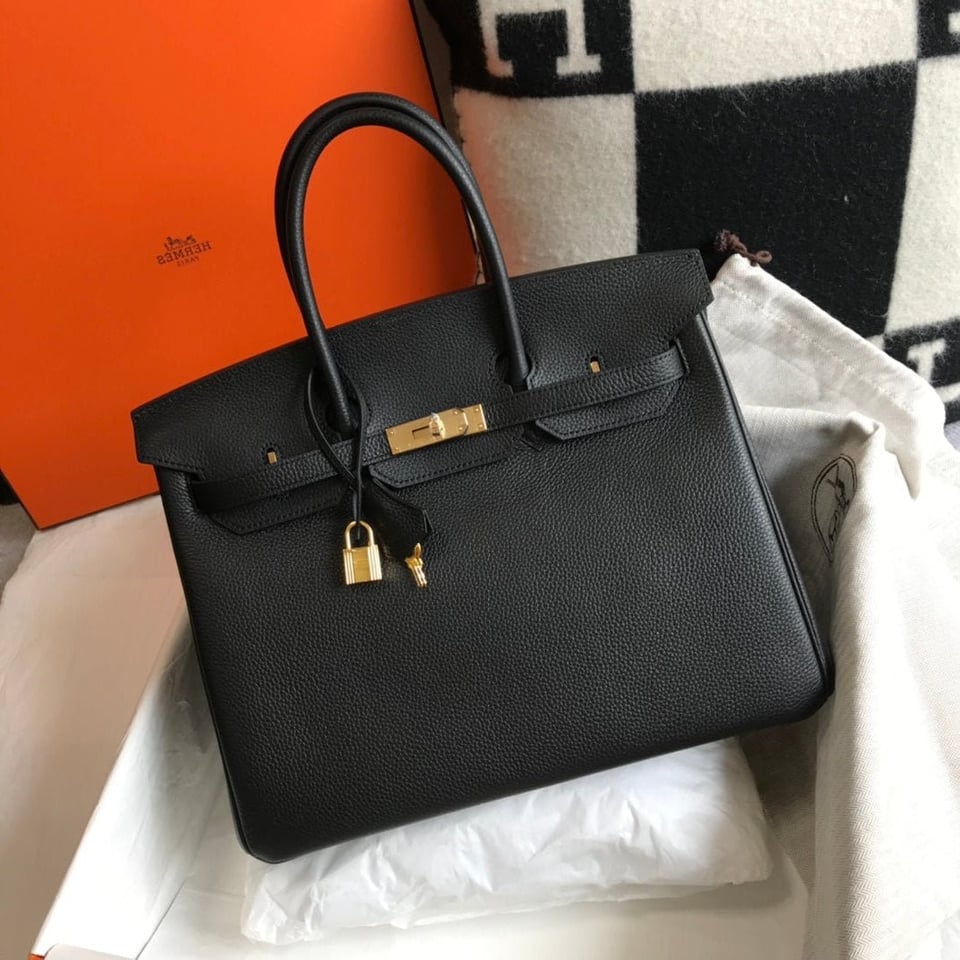 Hermes Birkin 35Cm Bag Black Togo Gold Hardware view 2