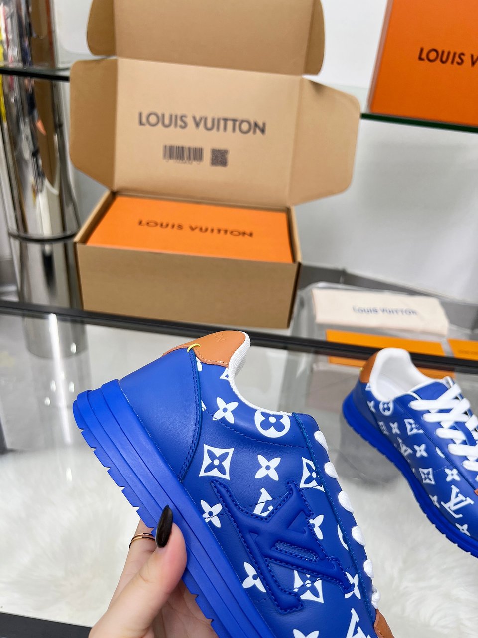 Louis Vuitton LV Trainer Sneaker Blue Monogram – Leather – Women’s Shoes view 5