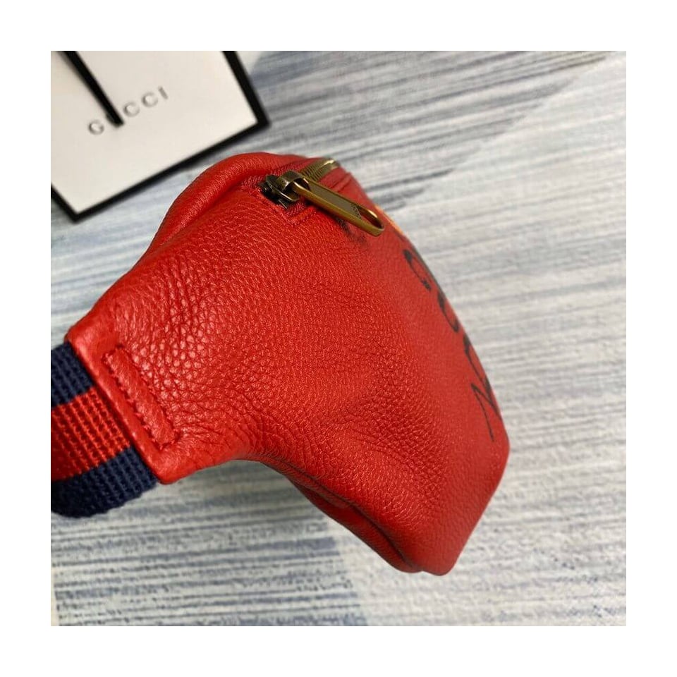 Gucci Leather Coco Capitan Vintage Logo Belt Bag Red view 6