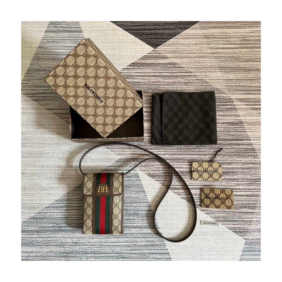 Balenciaga x Gucci Hacker Phone Bag Coffee view 10