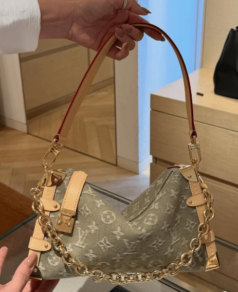 Louis Vuitton East West MM Side Trunk Bag Khaki Denim 28cm M27451 view 11