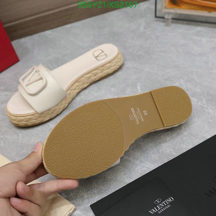 Valentino Garavani Vlogo Signature Slide Sandals White view 3