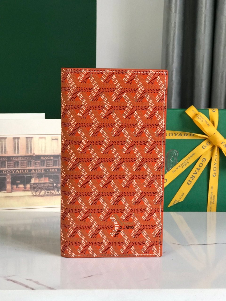 Goyard Richelieu Wallet 19 Cm Orange Goyardine Canvas view 7