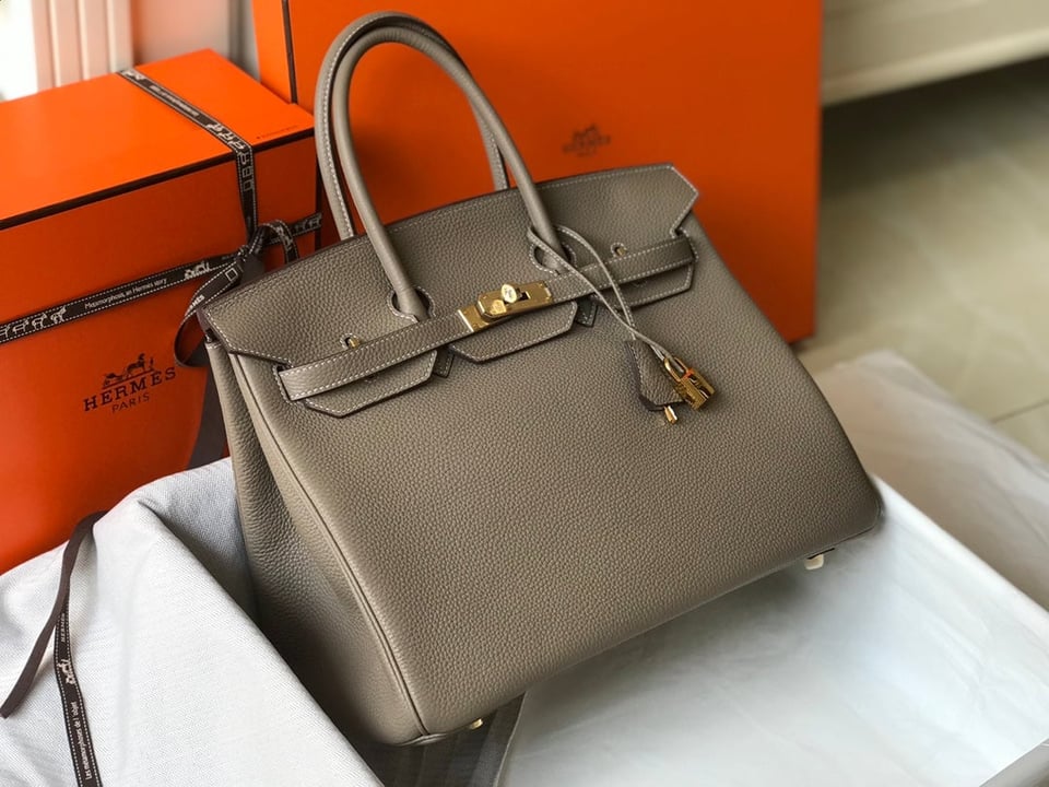 Hermes Birkin 35Cm Bag Khaki Togo Gold Hardware view 3