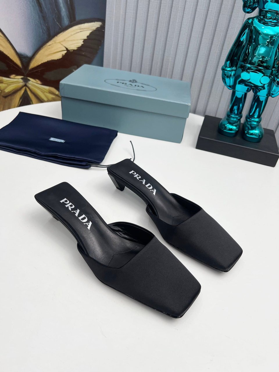 Prada Leather Mules Black view 9