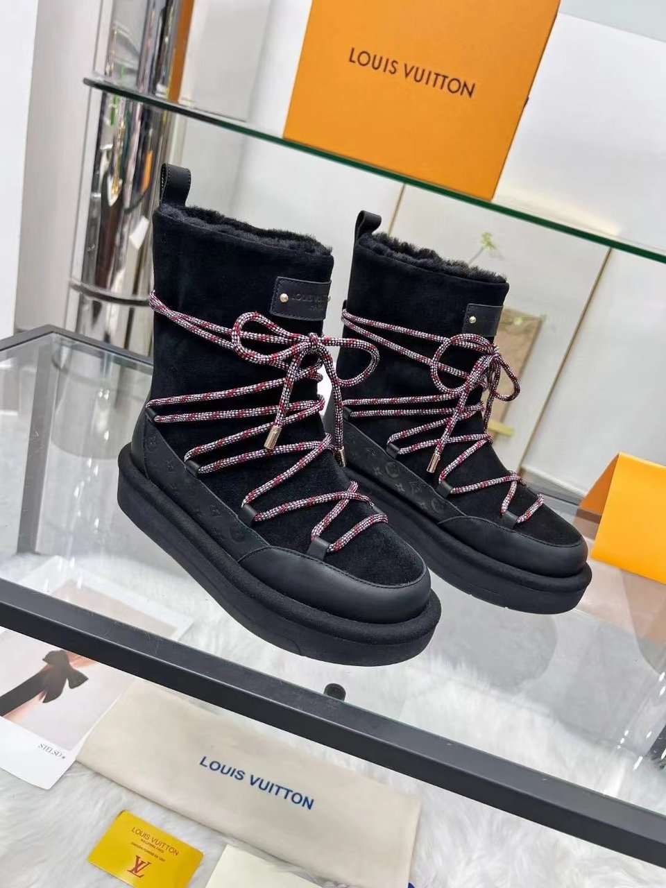 Louis Vuitton Aspen Platform Ankle Boot Black 1Ac75N view 8