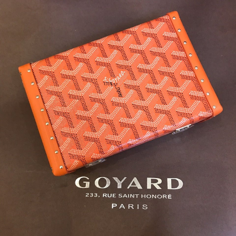 Goyard Minaudiere Trunk Bag 17Cm Orange Canvas view 4
