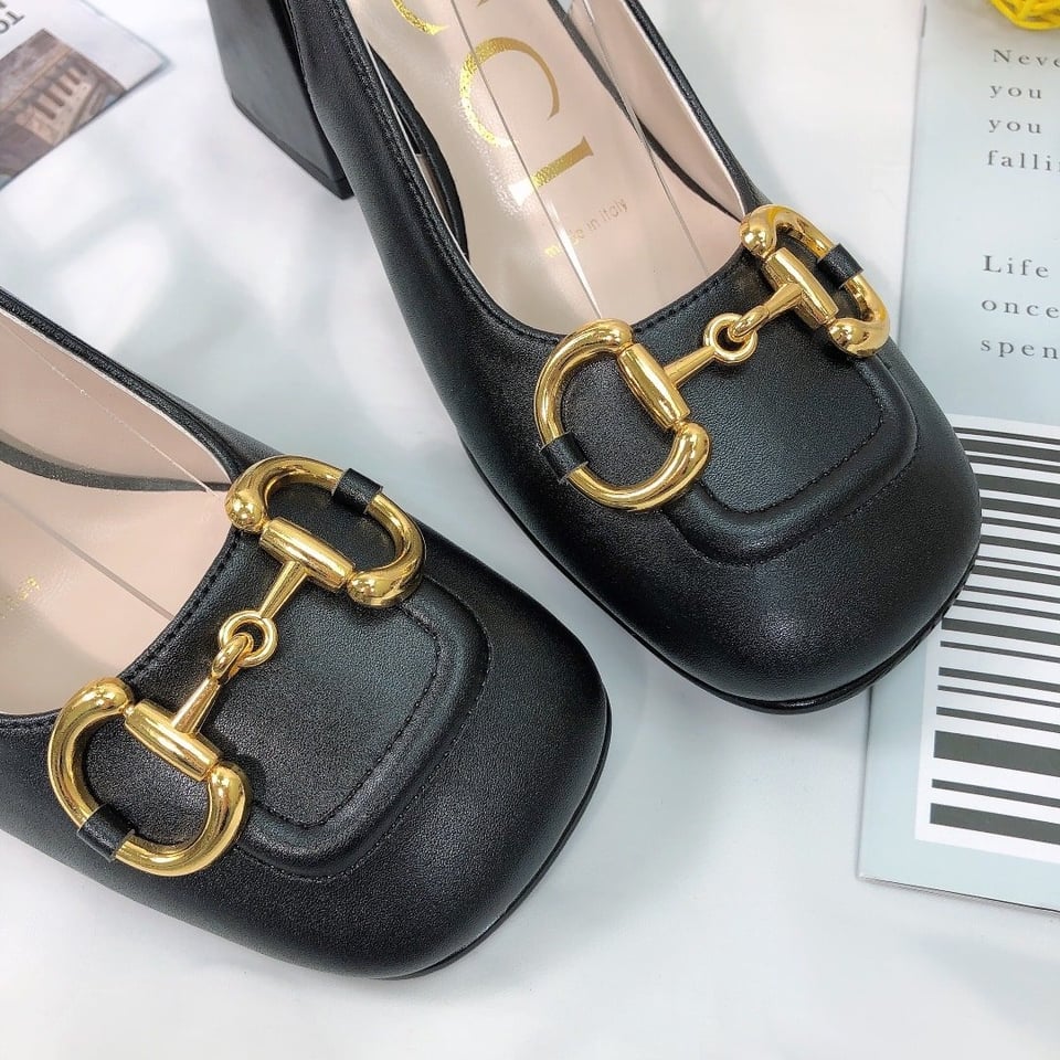 Gucci Women?S Mid Heel Slingback With Horsebit Black view 5