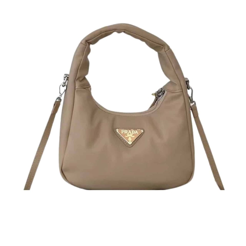 Prada Soft Padded Nappa Leather Bag Beige 21Cm view 2