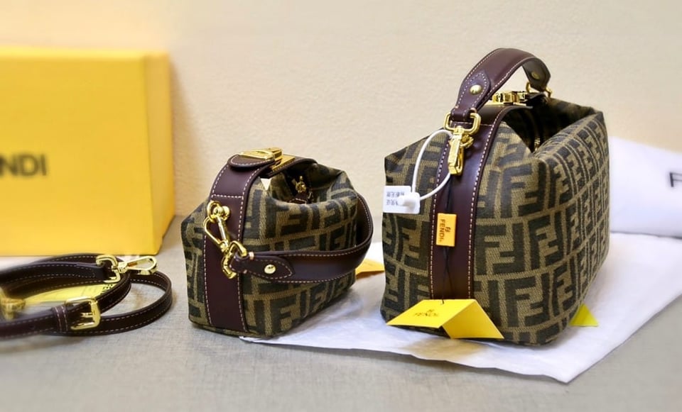 Fendi Zucca Jacquard Mini Pouch Bag Brown 27Cm view 6