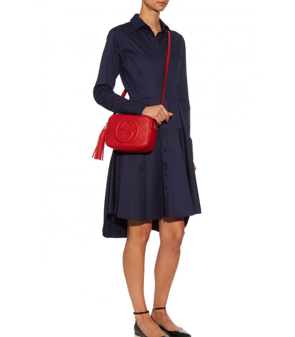 Gucci Soho Small Leather Disco Bag Red view 4