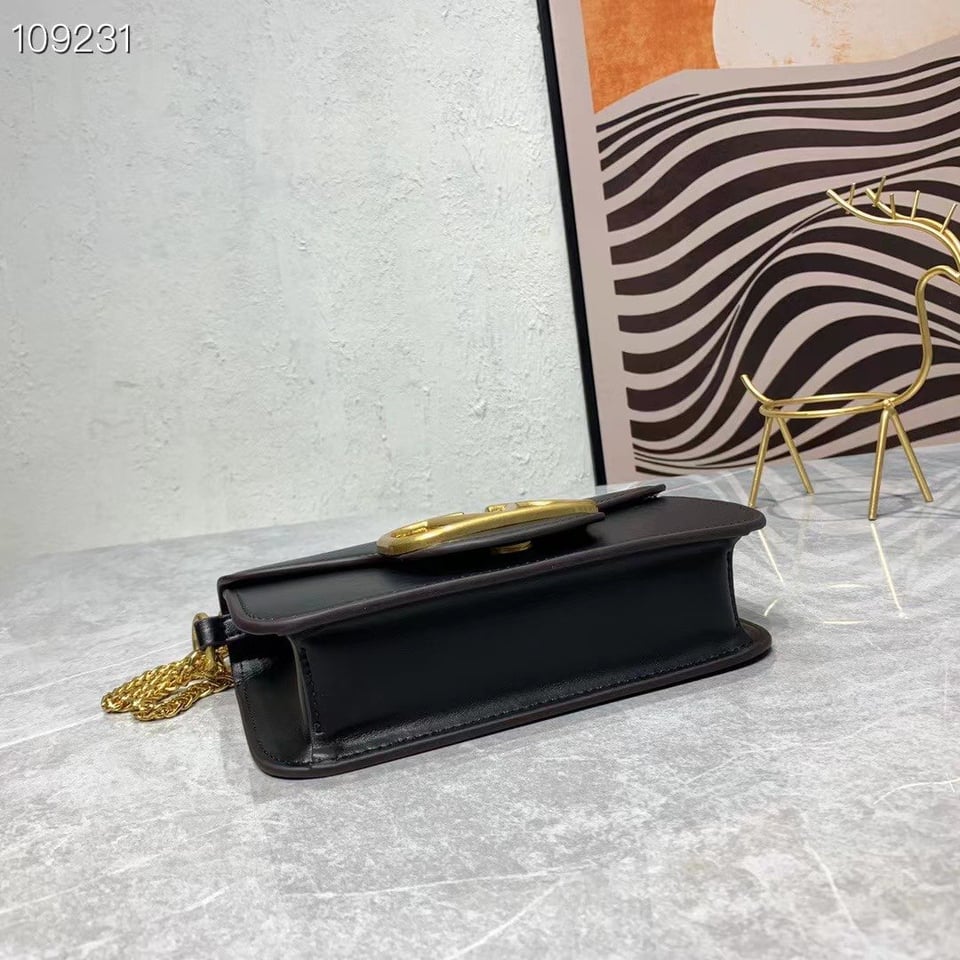 Valentino Locò Small Shoulder Bag In Calfskin Black 1W2B0K53Zxl0No view 6
