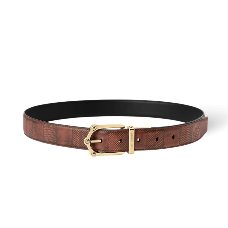 Louis Vuitton LV Brown Frog 30mm Reversible Men Belt M4430U