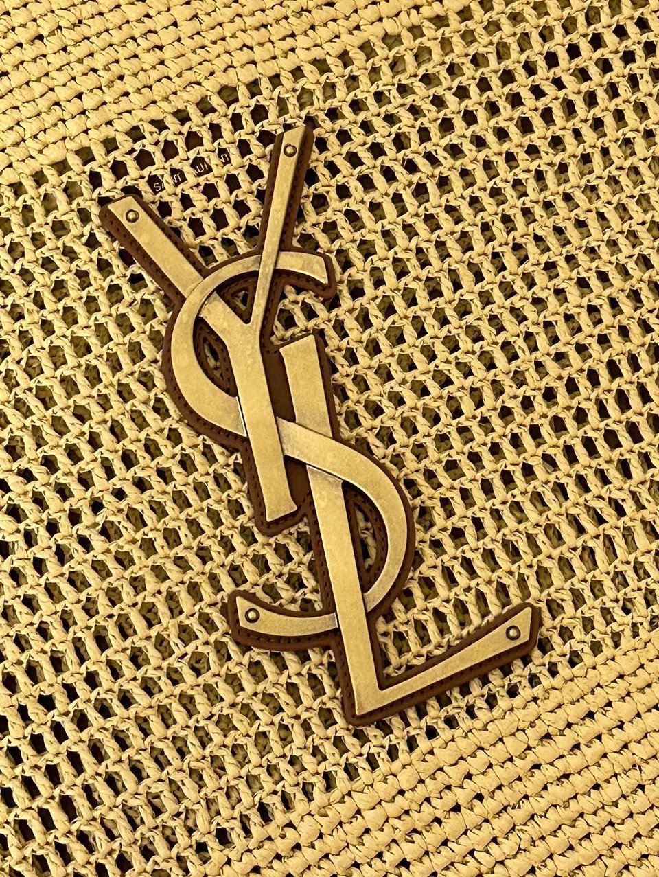 YSL Saint Laurent Icare Raffia Shopping Tote Bag – Natural Beige 43cm/ 16.9in view 10