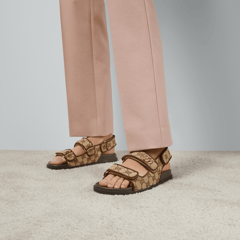 Gucci Double G Sandal Beige And Ebony 771575 G1730 9755 view 4