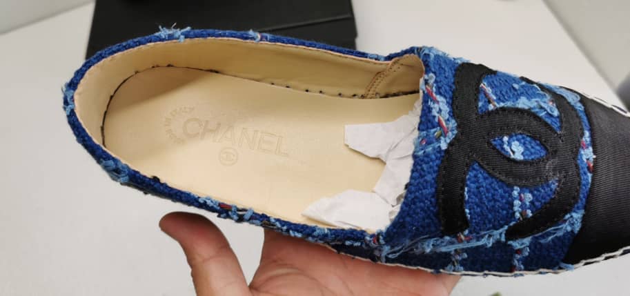 Chanel Espadrilles Cotton Tweed And Grosgrain Blue G29762 Y56424 K5509 view 3