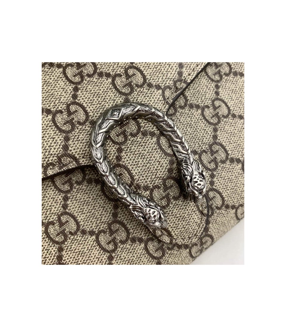Gucci Dionysus GG Supreme Chain Wallet Beige 20cm view 10