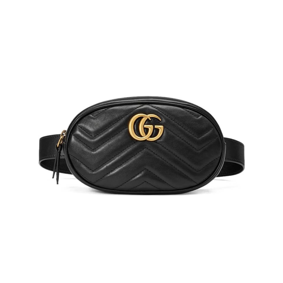 Gucci GG Marmont Matelasse Leather Belt Bag Black view 2