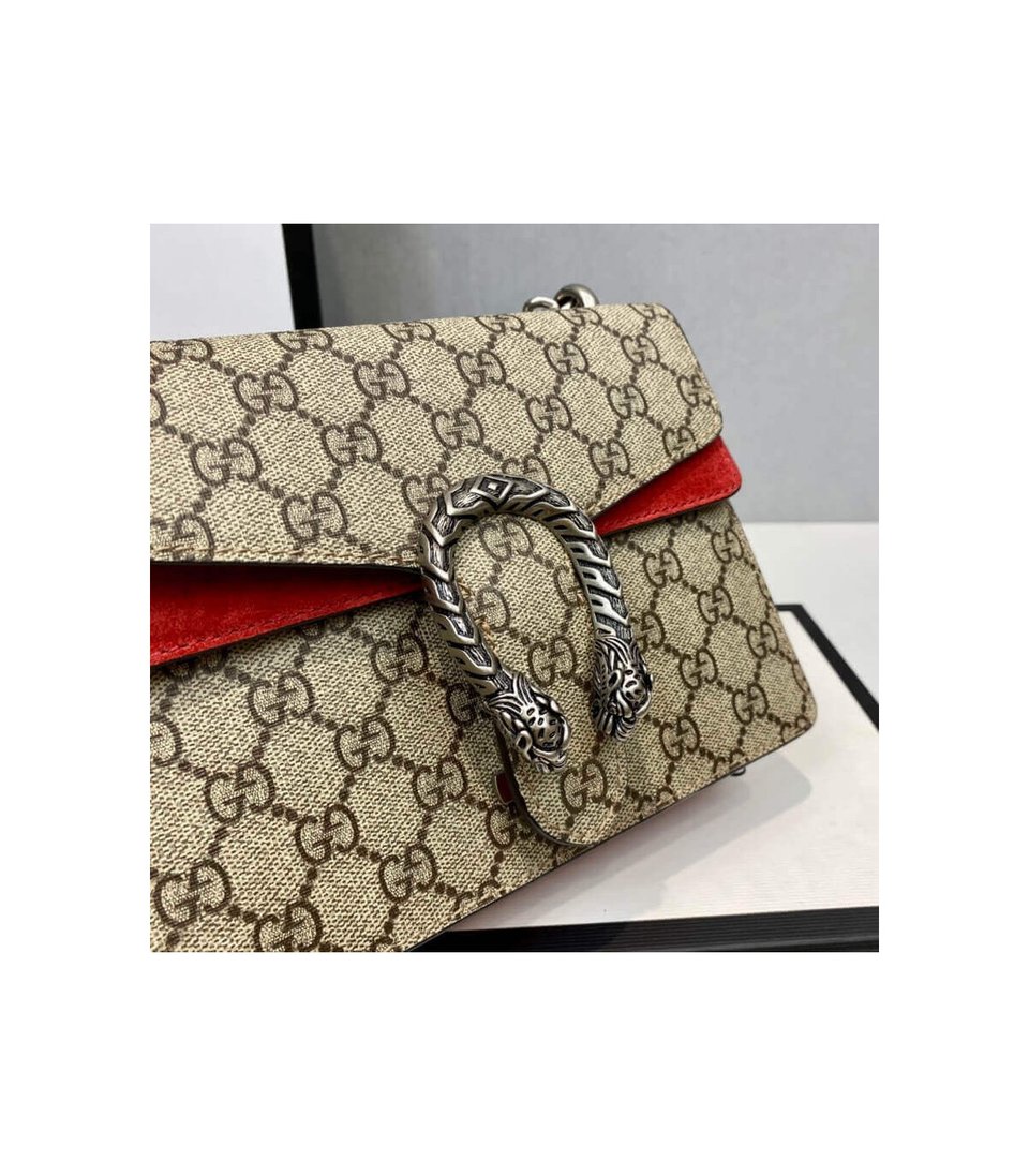 Gucci Dionysus GG Supreme Mini Bag Red 20cm view 11