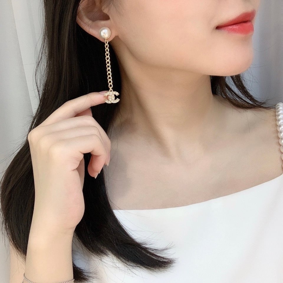 Chanel Cc Gold Earrings view 6