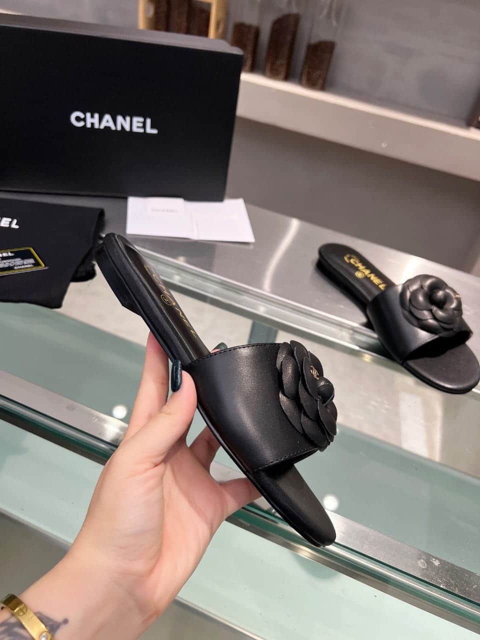 Chanel Mules With Camellia In Black G45499 X01000 94305 view 7