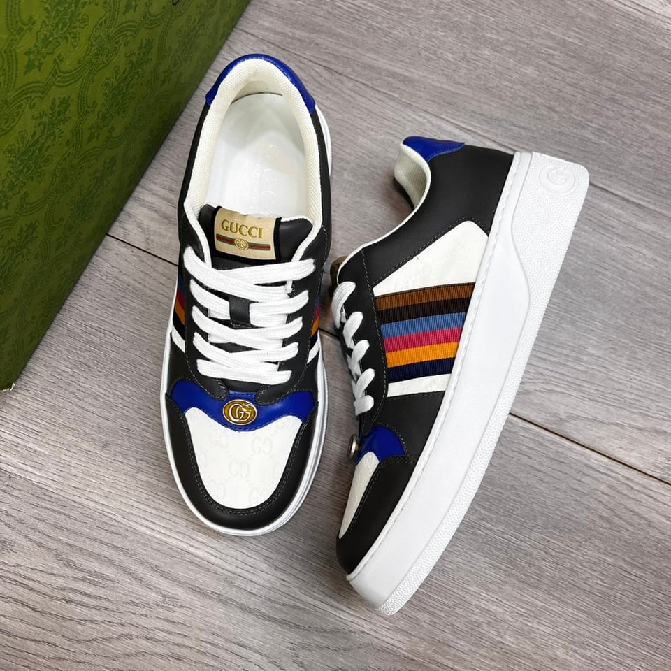 Gucci Sneaker Multicolor Side Bands Black White view 7