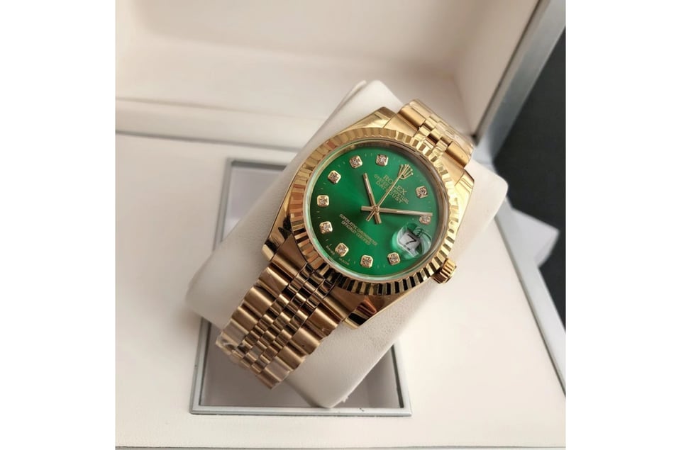 Rolex Datejust 36/28mm RG/RG Jub Green/Dial view 5
